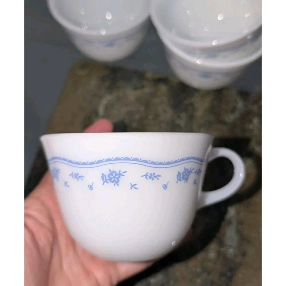 Vintage Corelle MORNING BLUE 47 pc Dinnerware set all Size plate bowl mug saucer